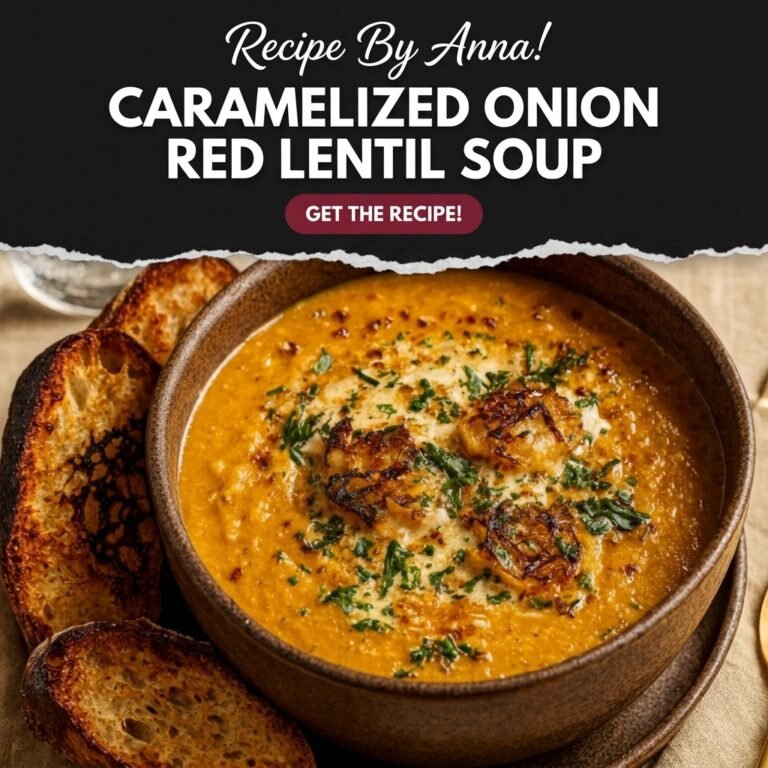 Caramelized Onion Red Lentil Soup