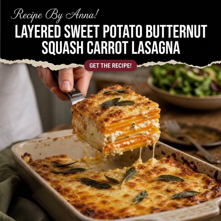 Layered Sweet Potato Butternut Squash Carrot Lasagna
