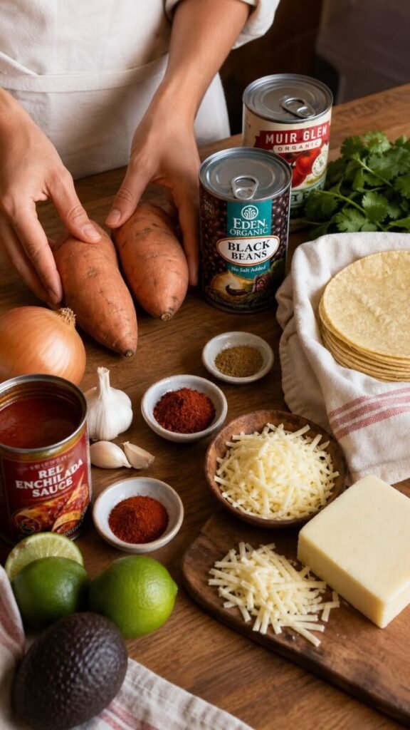 Sweet Potato & Black Bean Enchiladas for Cozy Nights