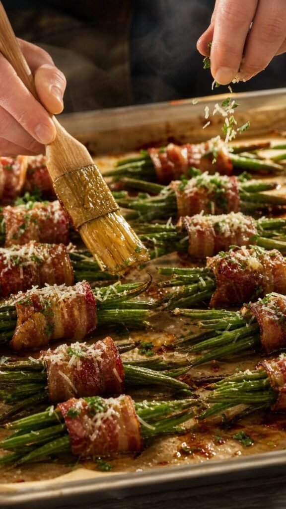 Cheesy Bacon-Wrapped Green Bean Bundles