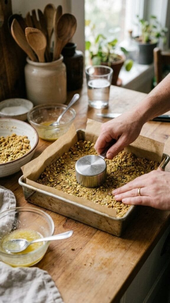 Greek Honey Pistachio Cheesecake Bars