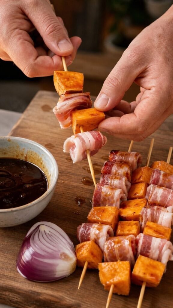 Sweet Potato and Bacon Skewers Recipe