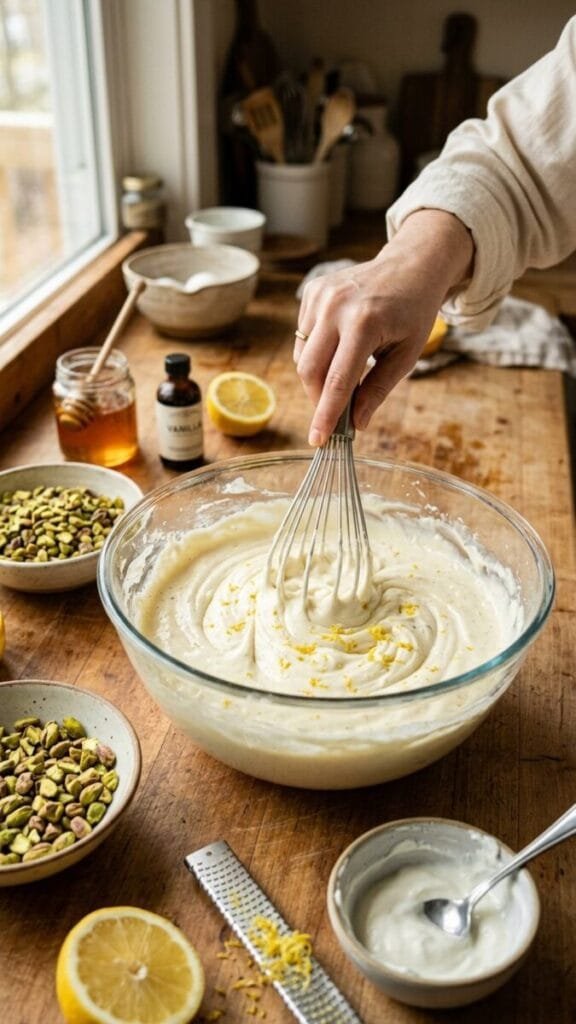 Greek Honey Pistachio Cheesecake Bars